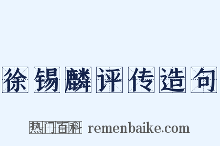 徐锡麟评传造句是什么意思的图片